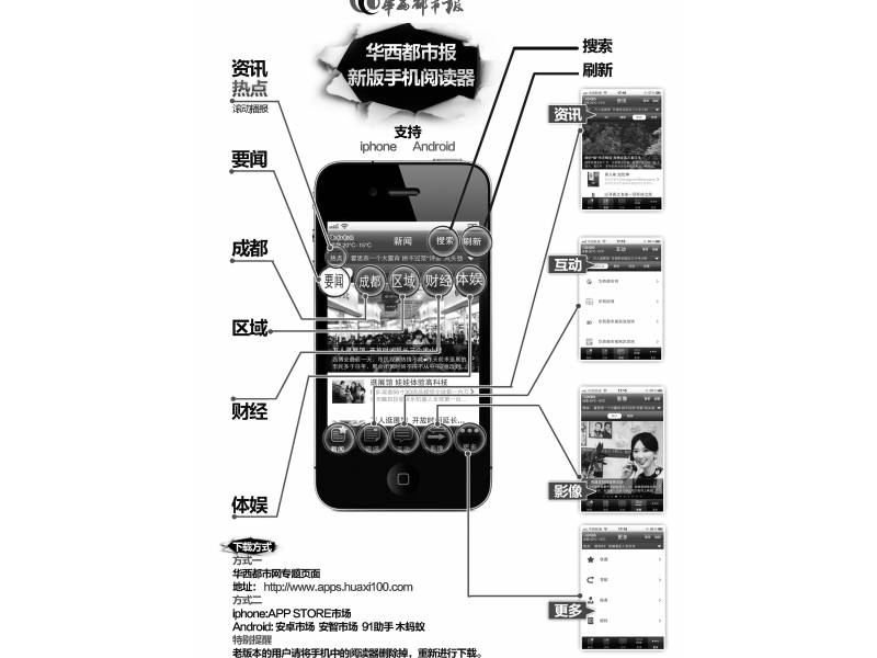 华西都市报新版手机阅读器问世